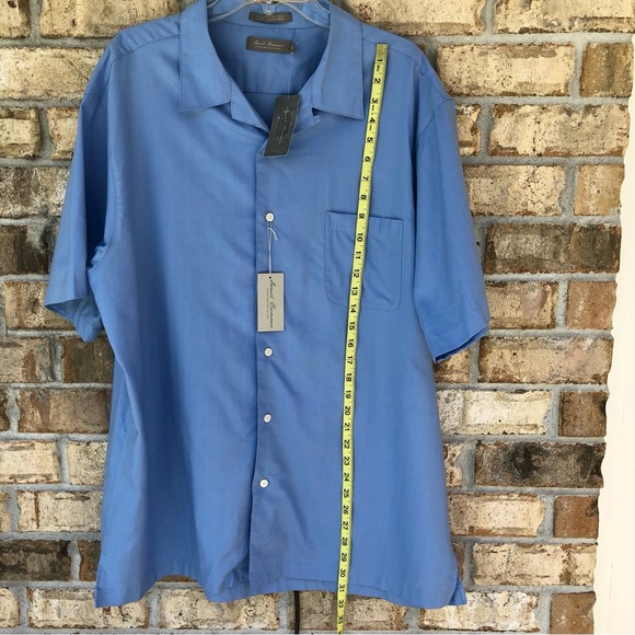 Daniel Cremieux Signature Collection Short Sleve Button up Blue Shirt XL - Picture 10 of 10